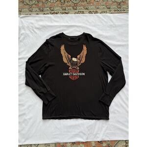Vintage Harley-Davidson Black Long Eagle Graphic Size XL
